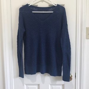 American Eagle Blue Knit V-Neck Sweater